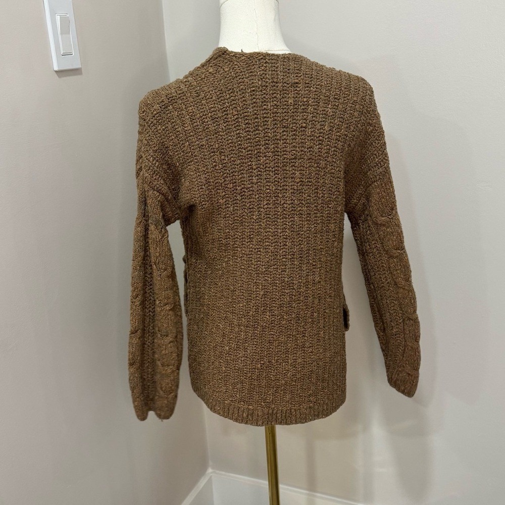 Oversized Abercrombie & Fitch stitch brown cardigan xxs - Picture 3 of 6